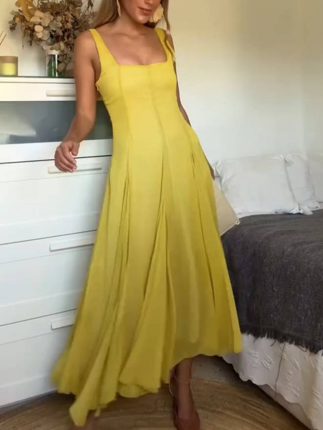 EMMAI | Żółta Zwiewna Sukienka