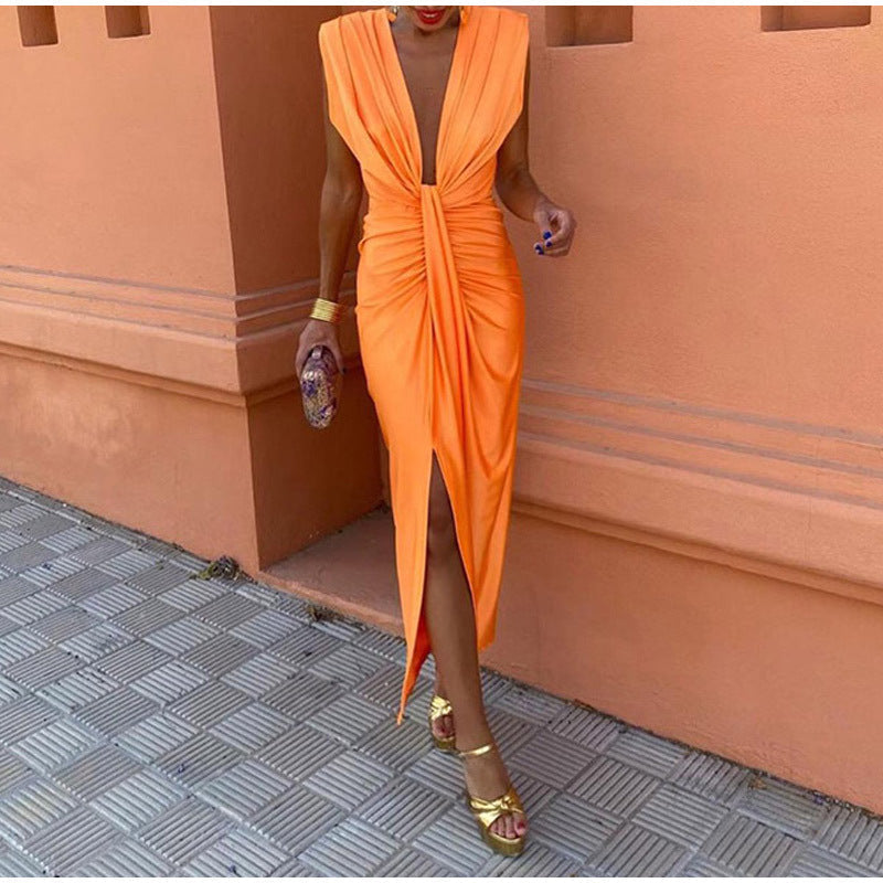 ALEJANDRA | Sukienka na przyjęcie z głębokim dekoltem w kształcie litery V