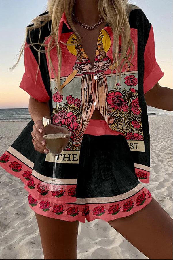 YSELINE | Krótki Garnitur z Różowego Dziewiczo Czystego