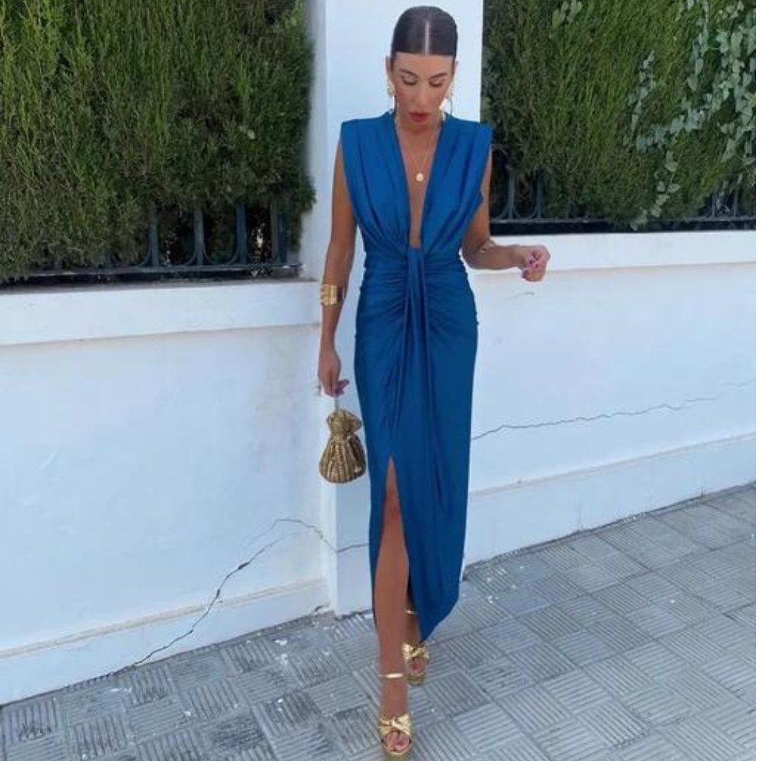 ALEJANDRA | Sukienka na przyjęcie z głębokim dekoltem w kształcie litery V