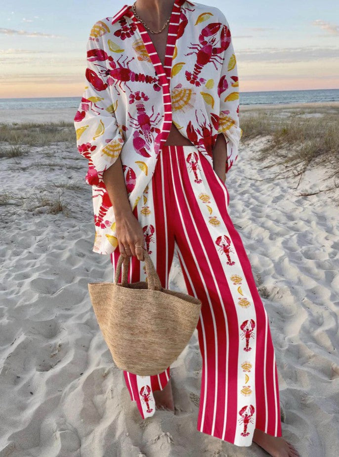 SILVIA | Elegancki Zestaw Wzorzystych Ubrań