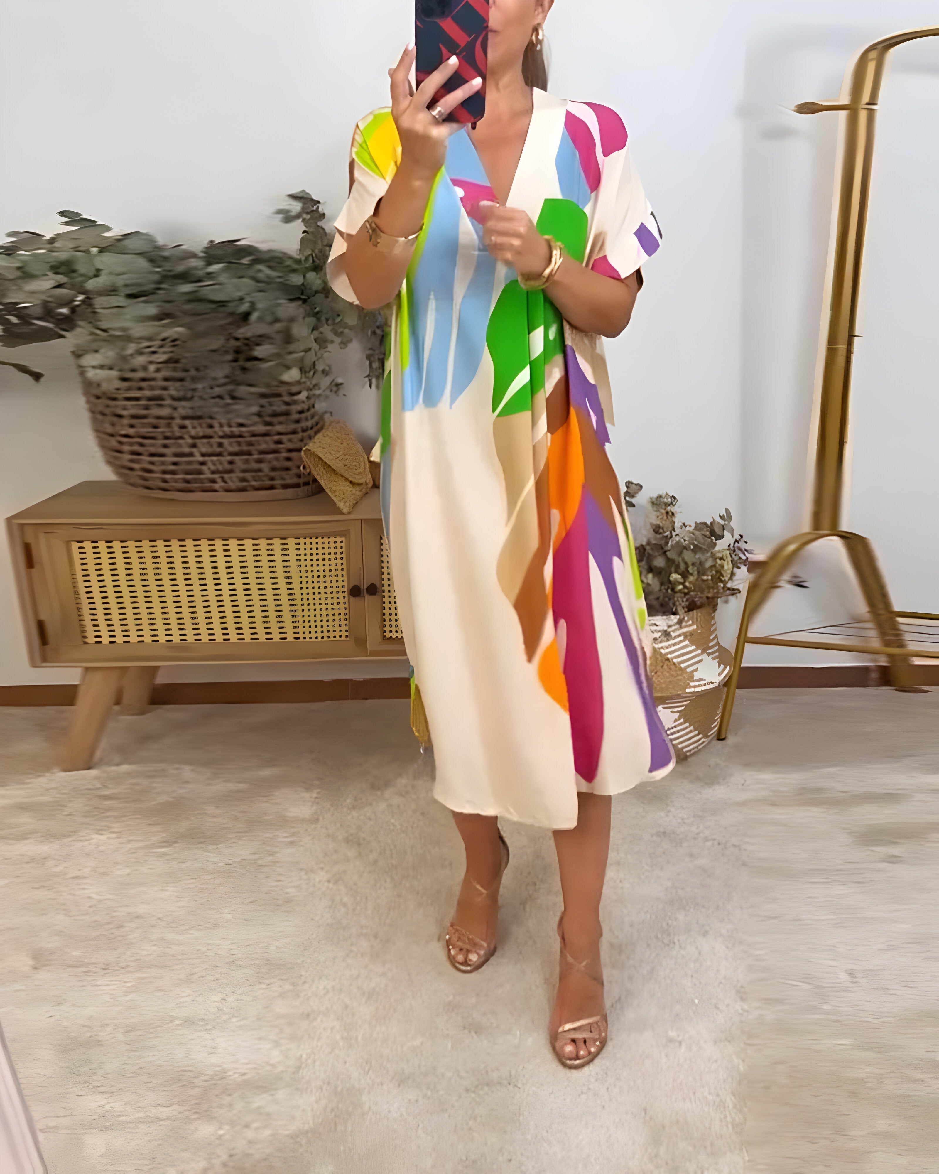 EMELIA | Sukienka w abstrakcyjny wzór