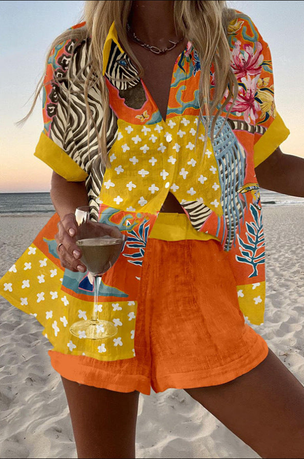 NORELLIA | Krótki Garnitur w Groszki