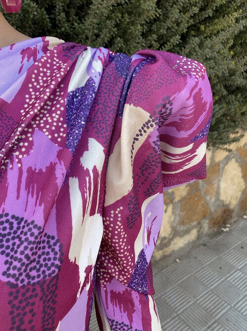 YILA | Sukienka Midi Damska z Jednym Ramiączkiem w Kolorze Fioletowym